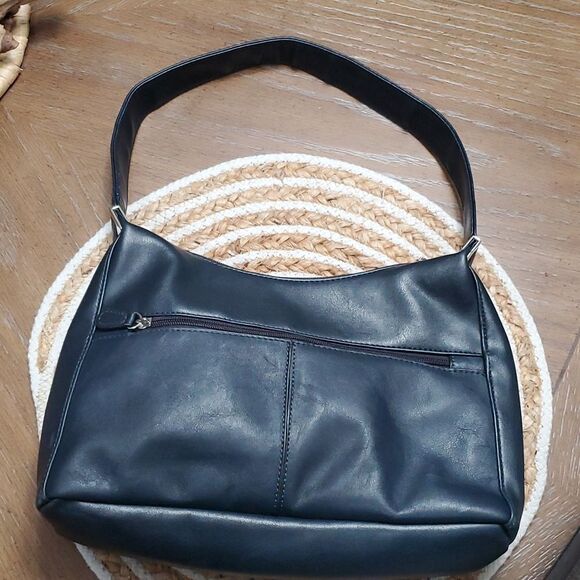 Kim Rogers Navy Leather Shoulder Bag Like New Condition - Picture 3 of 9
